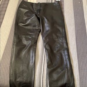 Danier real leather straight leg pants